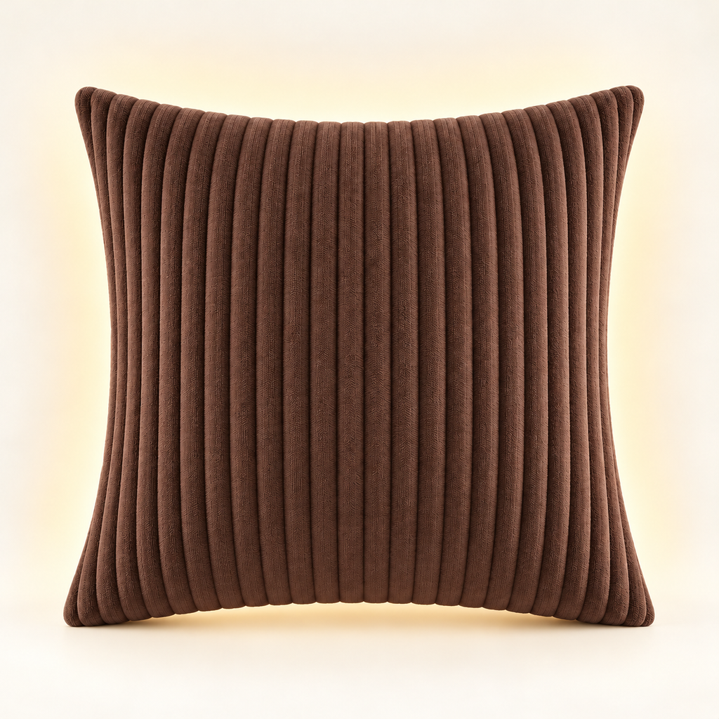 Coussin chauffant USB Tedora café en velours côtelé