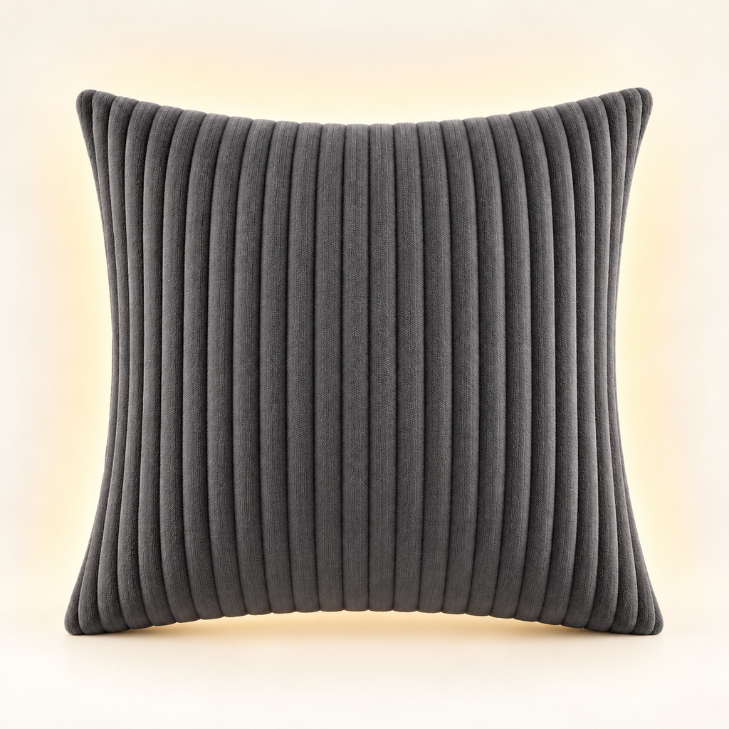 Coussin chauffant USB Tedora gris anthracite en velours côtelé