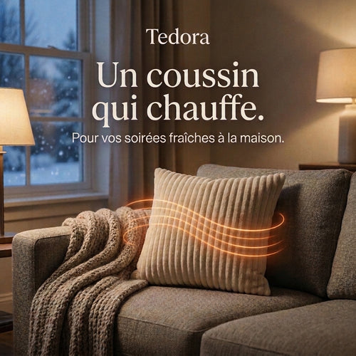 Tedora — Coussin chauffant en velours côtelé